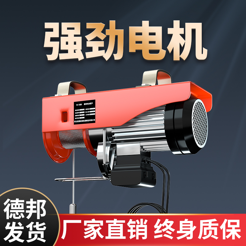 220V micro electric hoist household small crane hoist hoist winch lift crane strong motor