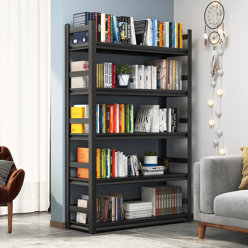 Home Simple Fencing Bookshelves Iron Art Balcony Shelving Shelf Multilayer Bookcase Floor Children Plotter Book Shelf