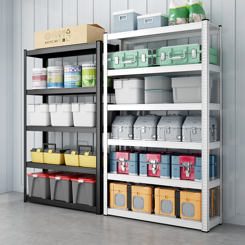 Household angle steel storage shelf shelf multi-storey floor-to-ceiling balcony storage rack white warehouse display frame iron shelf