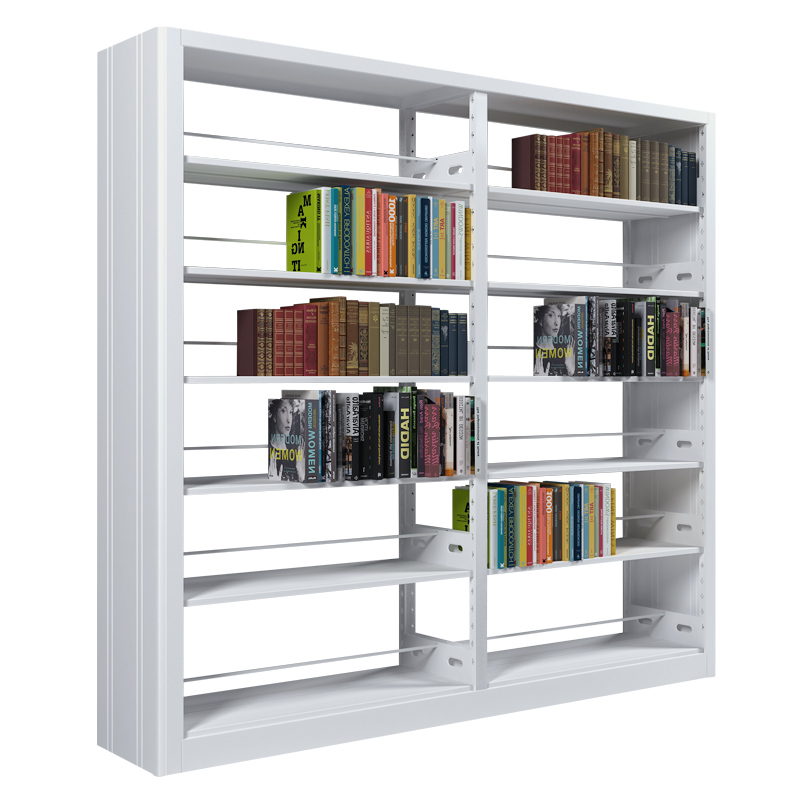 Steel Bookshelf School Library Bookshelf Double Sided Reading Room