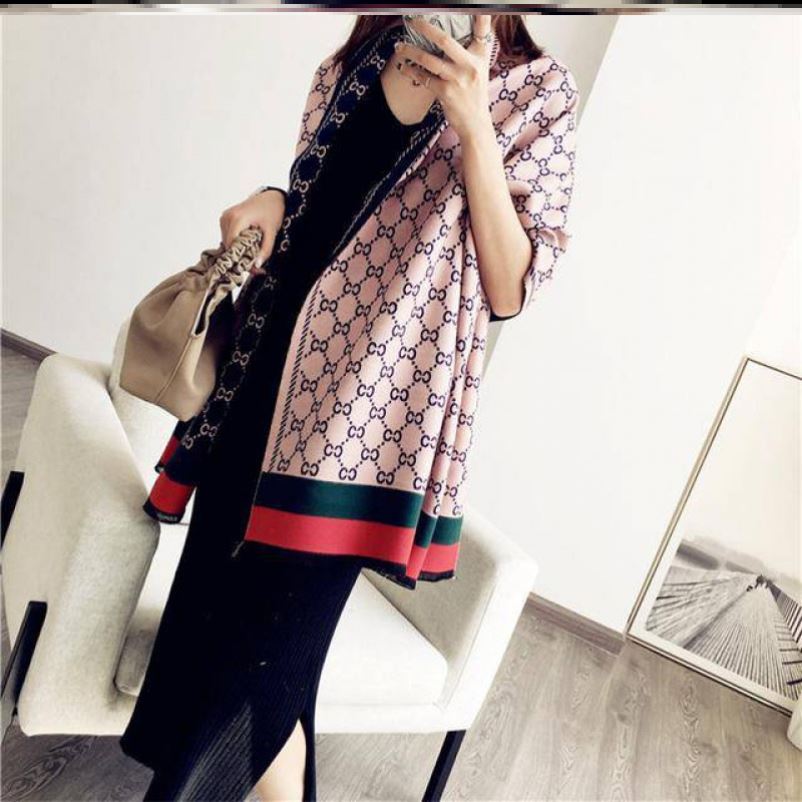 Allied Bo Ming preferred autumn and winter hot style long version large shawl plus velvet thickening Versatile, warm and dressing collocation 9