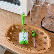 Exit Foreign Trade Wash Cup Brush Long Handle Bottle Brush Kitchen Wash Cup Deity Glass Cup Cleaning Brush One-brush Dual-Use