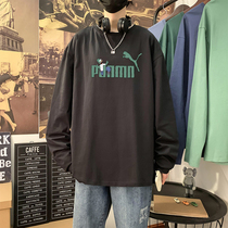 Long sleeve T-shirt mens base shirt mens tide ins loose spring and autumn clothes mens cotton Black Tide brand lovers Summer