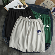 Sports pants mens thin casual fashion brand ins summer mens casual pants basketball shorts mens American five-point pants
