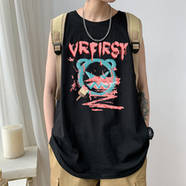 Hurdle vest men summer thin hip hop trend basketball sports leisure waistband trend chopping sleeveless T-shirt men