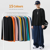 Long-sleeved t-shirt mens thin summer loose casual T-shirt top wild cotton super fire cec mens fashion clothes