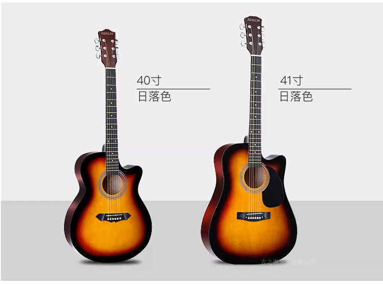 Ji Zhilin guitar acoustic chính hãng 38 inch - 41 inch guitar acoustic cho người mới bắt đầu nhập học sinh viên nhạc cụ nam và nữ - Nhạc cụ phương Tây