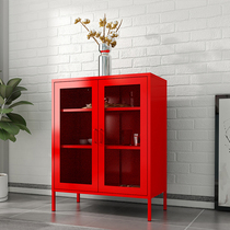 Nordic minimalist kitchen wrought iron mesh door side cabinet living room storage dining room storage side cabinet home iron cabinet