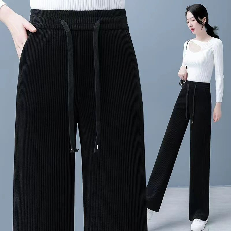 Clearance Bargain~ European Cotton Corduroy Straight-Leg Pants for Women, Popular Corduroy Pants, High-Waisted, Loose, Slimming, Wide-Leg Pants, Trendy