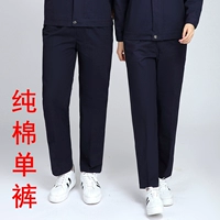 Осенние хлопковые синие штаны