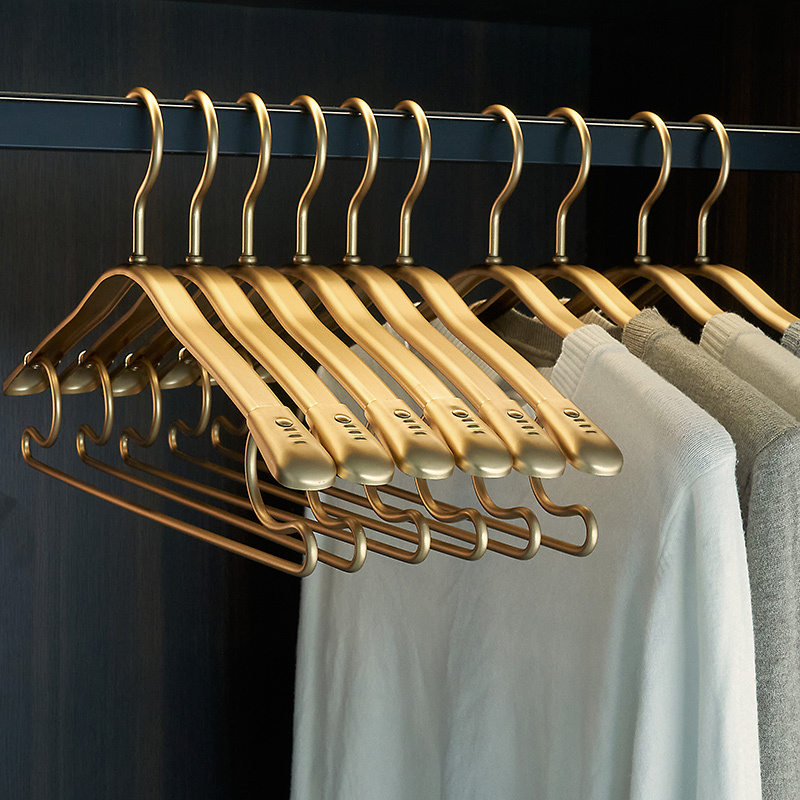 Space Aluminum Alloy Hanger, Non-Marking, Anti-Shoulder Bumps, Household Clothes Hanger, High-End Light Luxury Metal Premium Clothes Hanger