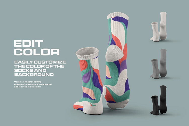 图片[2]-长筒袜保暖运动棉袜模型品牌logo标识设计智能贴图psd样机素材-cg男孩