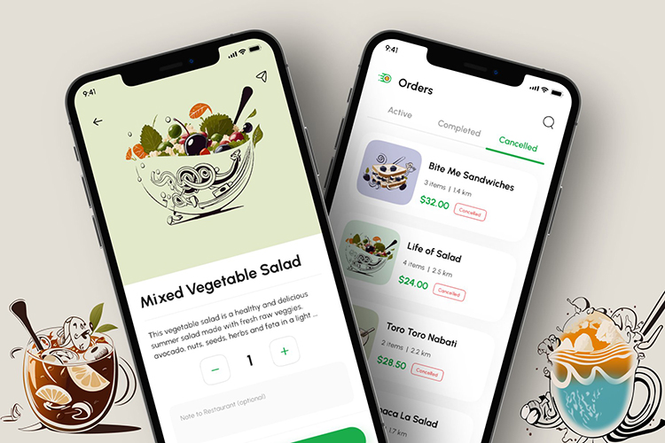 图片[4]-30款时尚潮流涂鸦快餐美食甜品点心餐饮插图插画ai设计素材源文件-cg男孩