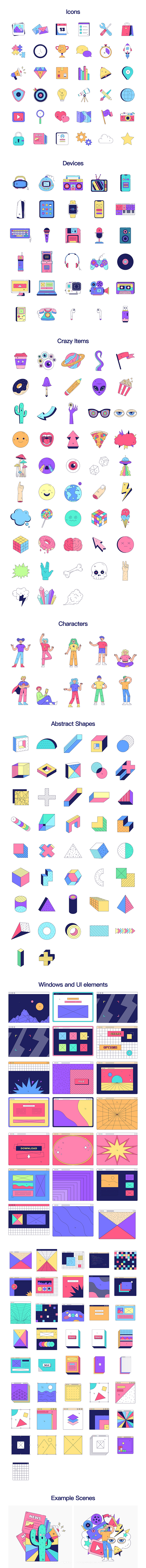 图片[3]-潮流抽象创意扁平化孟菲斯几何手绘人物插画ai矢量设计素材源文件-cg男孩