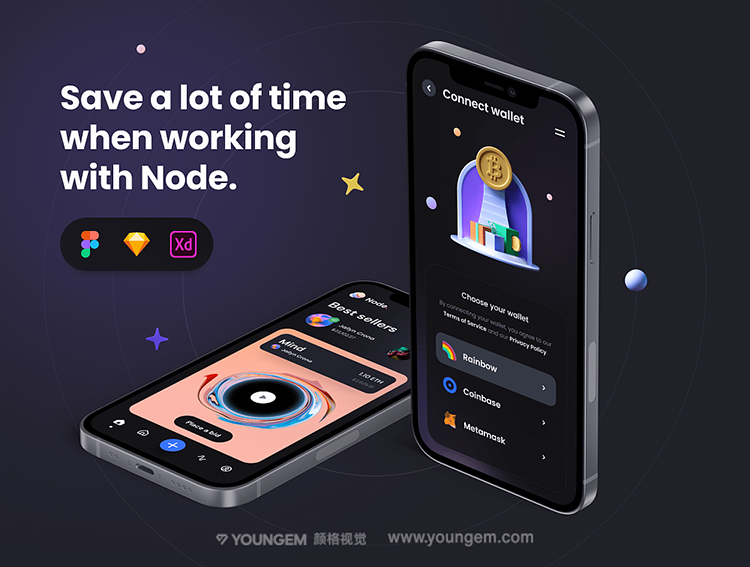 图片[4]-潮流NFT市场金融交易app界面网页作品集ui素材模板xd/ske源文件-cg男孩