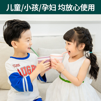 Pink green silicone straw foldable suit portable network red environmentally friendly food grade children large bending pipe