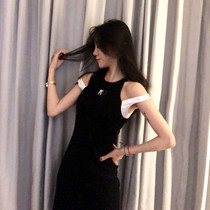 21 new fake two-piece camisole vest dress star same slim body slim waist