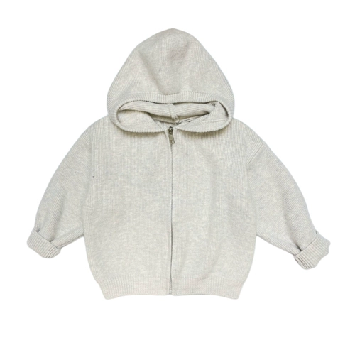 Свитер, осенний кардиган, детская трикотажная толстовка с капюшоном с молнией, в западном стиле