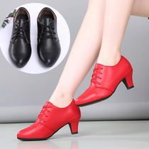 Spring and autumn Latin Dance Shoes Female Heels Dance Shoes with Soft Solid Square Dance Shoes