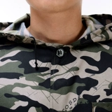 Длинная синяя износостойкая куртка, камуфляжный фартук для работы, средней длины