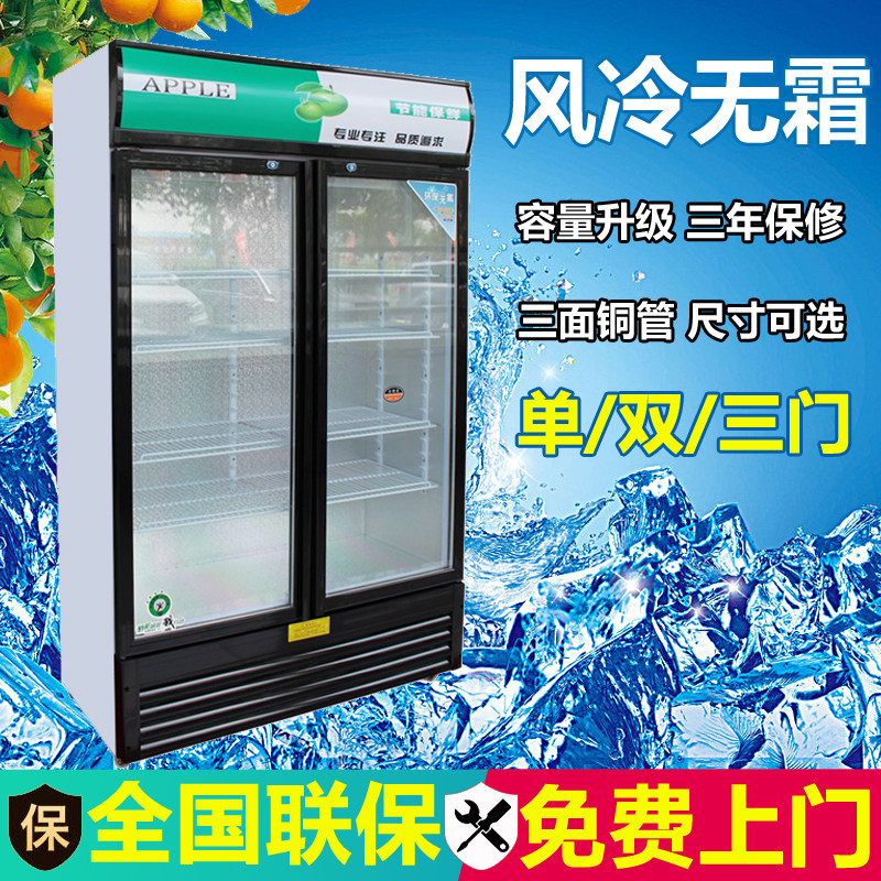 Xinbao Lai Refrigerated Display Cabinet Refreshing Drinks Cabinet Commercial Supermarket Fridge Small Beer Cabinet Vertical Double Door Ice Cabinet