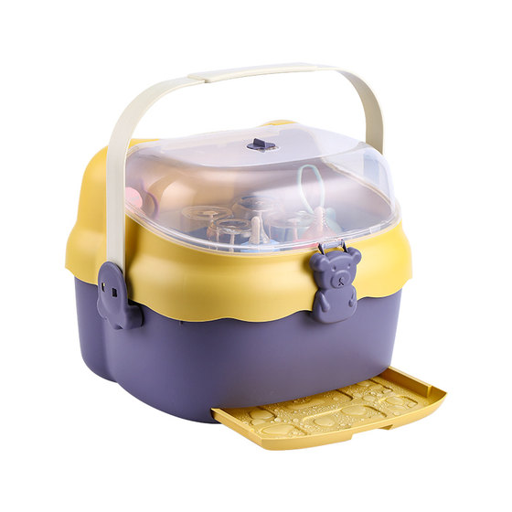 放奶瓶收纳箱防尘宝宝餐具收纳盒晾干沥水架子带盖婴儿专用辅食箱