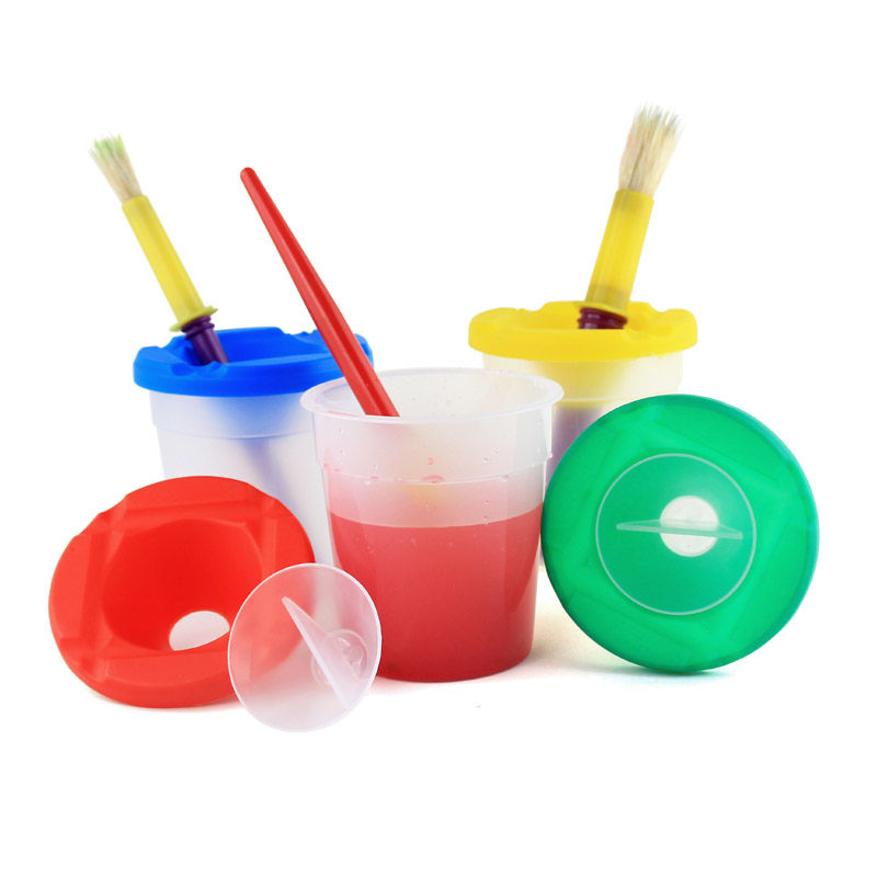 Kindergarten children's handmade DIY art tools, painting paint cups, washing pen cups, sealed painting color pots
