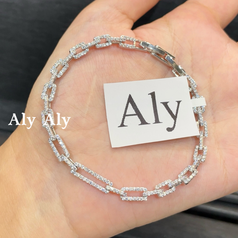 9.20 Silver Irregular Hollow Diamond Bracelet Simple Korean Style Daily Trendy Layered Versatile Buckle Bracelet