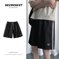Summer Casual Shorts Sub male Korean version Trend Ins Wind Loose Tide Cards 100 Hitch Sport Beach 50% Mid Pants