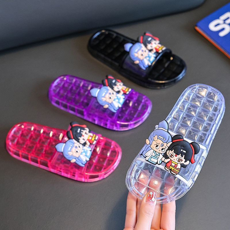 Nezha Ao Bing Children's Slippers Crystal Transparent Cute Baby Cartoon Beach Shoes Bathroom Parent-Child Outdoor Sandals Nezha Ao Bing Children's Slippers Crystal Transparent Cute Baby Cartoon Beach Shoes Bathroom Parent-Child Outdoor Sandals