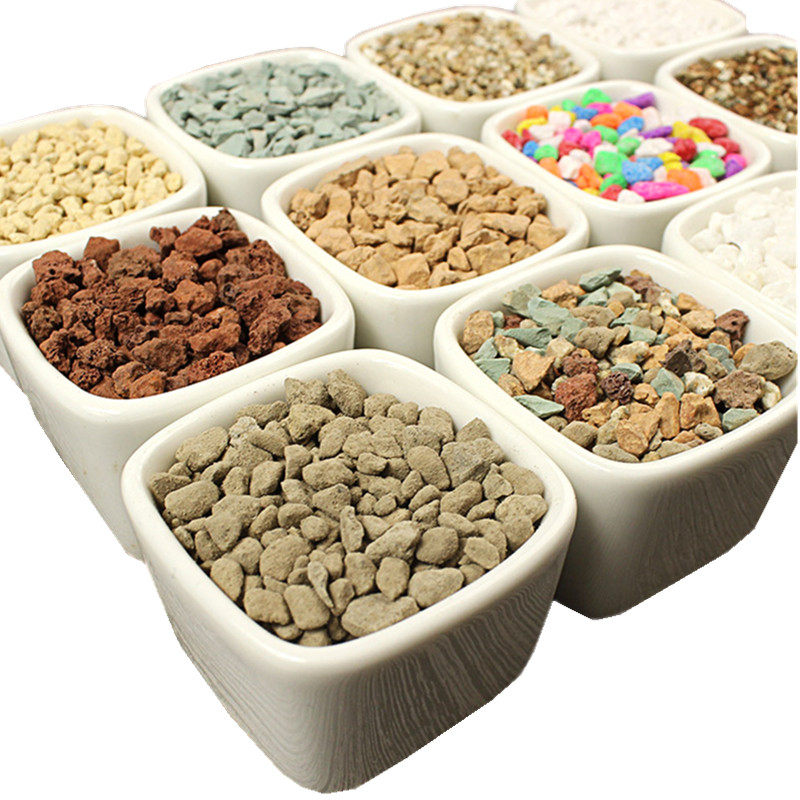 热卖多肉颗粒营养土赤玉土铺面石绿沸石火山石黄金麦饭石垫底陶粒