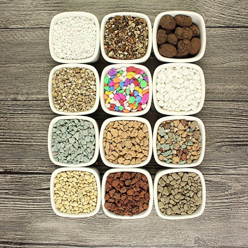 热卖多肉颗粒营养土赤玉土铺面石绿沸石火山石黄金麦饭石垫底陶粒