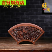 Fan-shaped flowerpot creative personality retro purple sand Clivia bonsai indoor green plant flower ceramic flower pot