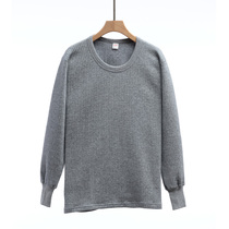 Elderly person in single piece wearing mens pure cotton warm underwear for elderly plus hypertrophy code three-layer clip cotton thickened autumn clothes