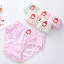 6 womens panties cotton fat mm middle-aged solid color briefs medium high waist mom womens cotton shorts pants