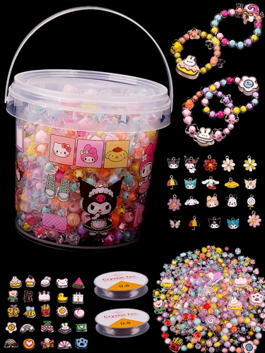 Детский браслет из бисера ручной работы, бусины, подвеска для детского сада, игрушка, подарочная коробка, DIY