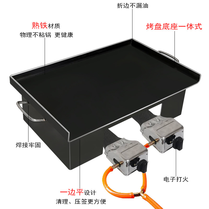 Commercial Iron Plate Squid Eggs Douche Grilled Cold Noodles Iron Plate Duck Intestines Customizable Barbecue Tray Special Pendulum Stall Equipment