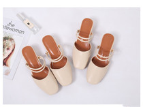 Half-Baotou Sandals Fairy Flat Heel Bag Toes Fashionable Half-back Flats Womens Shoes College Students