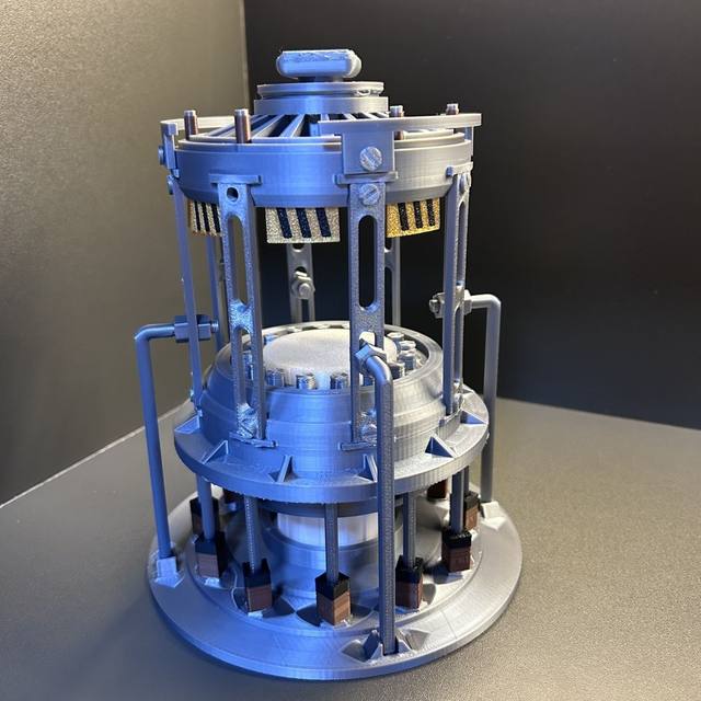 Delta Force Miniature Reactor 3D Printed Model with Lights, Red Materials, Game Peripheral Assembly Model