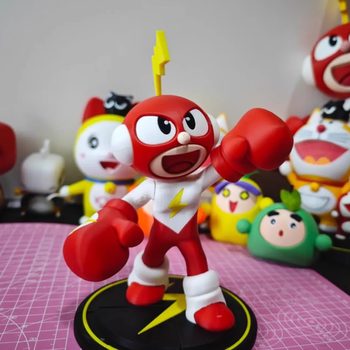 Afei Anime Printing Electric Shock Boy Cooking Noodle Model Ornaments Internet Celebrity Childhood Animation Motor Shock Boy Figure