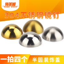 Temeijia stainless steel decorative nails semi-circular mirror nails decorative glass nails acrylic advertising nails screw decorative cover