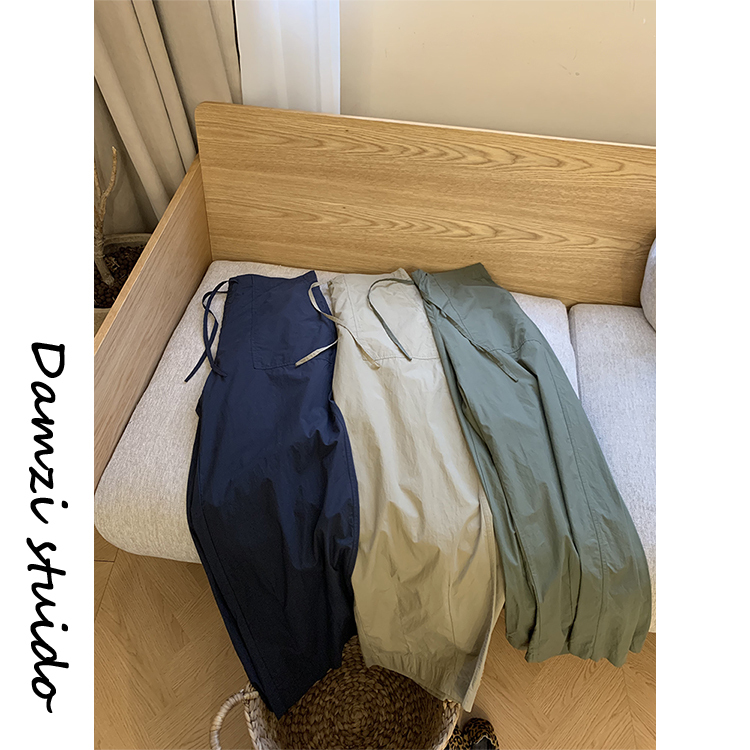 Da Maizi's "Heavyweight Paper Pants" Are Made from Selected High-Count Long-Staple Cotton Long Pants for Women Mz3739 Paper Pants