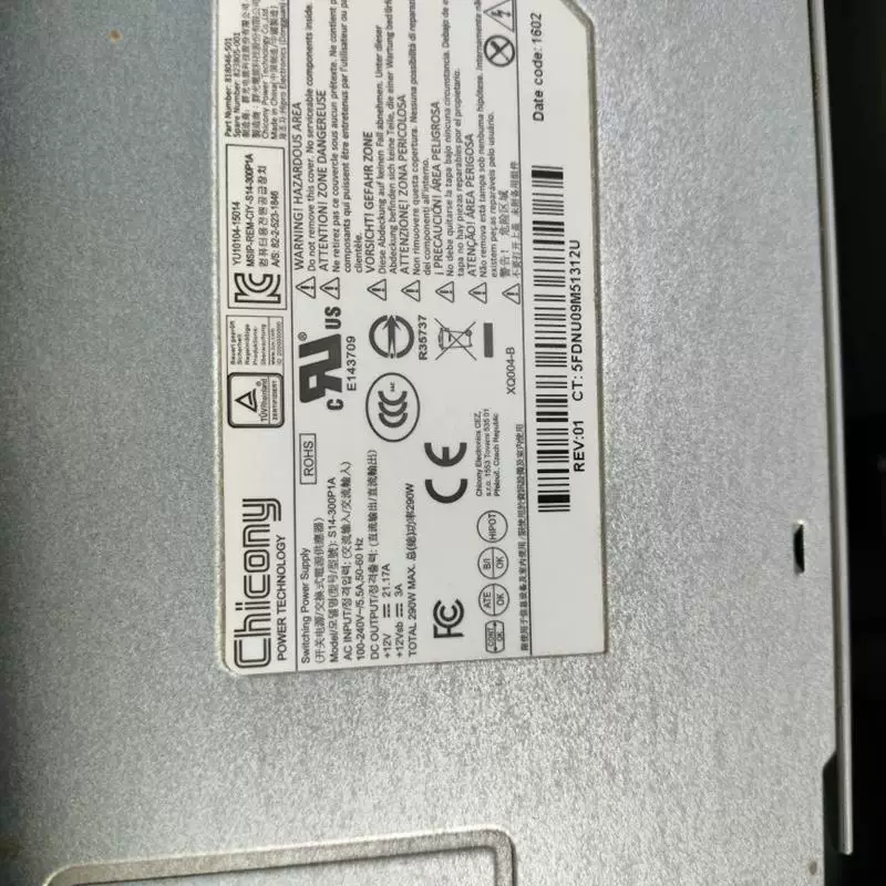 Оригинальный HP/HP DL20 G9 Power S14-300P1A 823805-001 818046-501