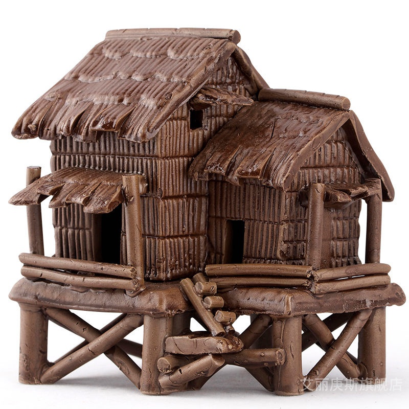 Ceramic cottage cottage home house furnishing articles bibulous stone rockery miniascape potted landscape aquarium landscape pavilion