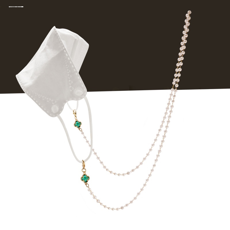 王子文スターメガネチェーン吊り下げネックレディースレトロタッセルパールマスクストラップサングラスサングラスチェーン