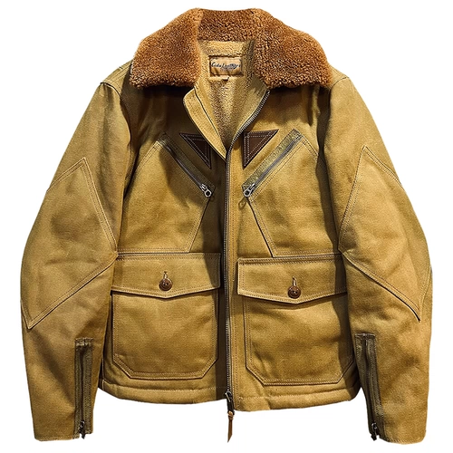 Ретро флисовая удерживающая тепло хаки зеленая куртка, в американском стиле