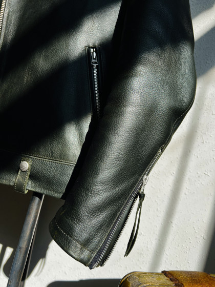 口碑之王！头层牛皮翻领斜拉机车夹克修身男士真皮皮衣