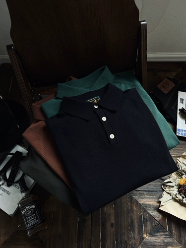 Летняя трикотажная хлопковая ретро футболка polo для отдыха, короткий рукав, в американском стиле