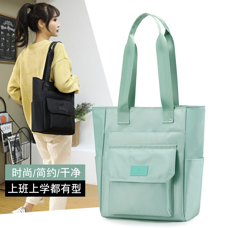 2020 new packs of women 100 hitch for work canvas carry bags light nylon students bag supplements class bag single shoulder bag women