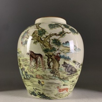 Antique porcelain pastel twelve zodiac pictures ceramic jars and vases antique collection ornaments old goods factory goods antique porcelain